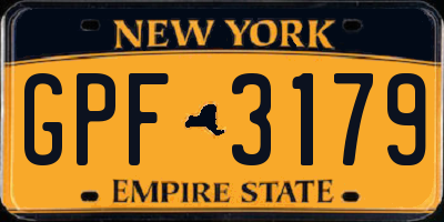 NY license plate GPF3179