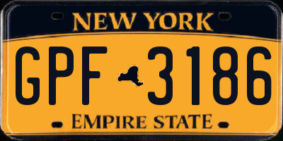 NY license plate GPF3186