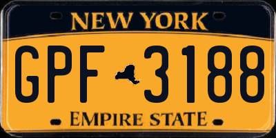 NY license plate GPF3188