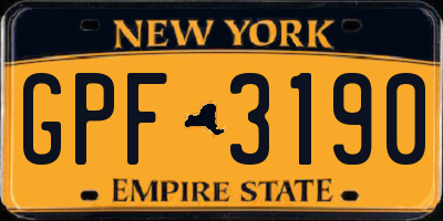 NY license plate GPF3190