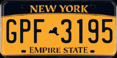 NY license plate GPF3195