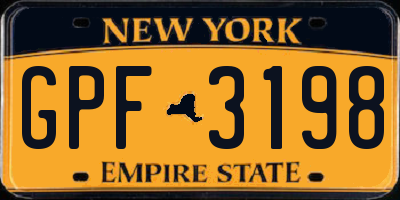 NY license plate GPF3198