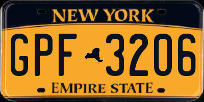 NY license plate GPF3206