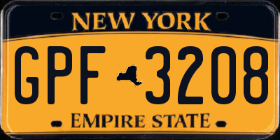 NY license plate GPF3208