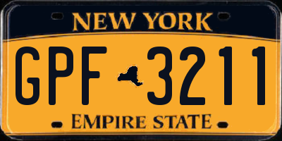 NY license plate GPF3211