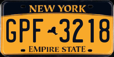 NY license plate GPF3218