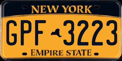 NY license plate GPF3223