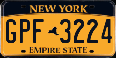 NY license plate GPF3224