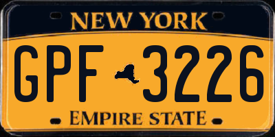 NY license plate GPF3226