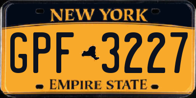 NY license plate GPF3227