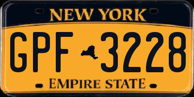 NY license plate GPF3228