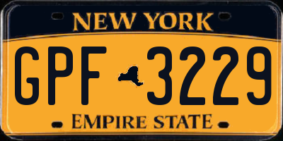 NY license plate GPF3229