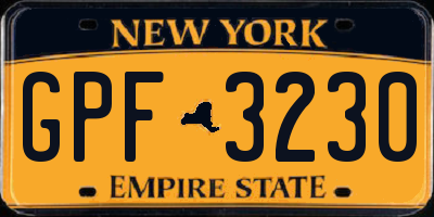 NY license plate GPF3230