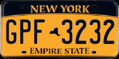 NY license plate GPF3232