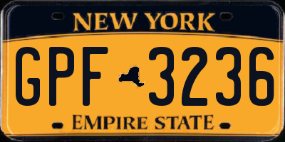 NY license plate GPF3236