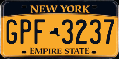 NY license plate GPF3237