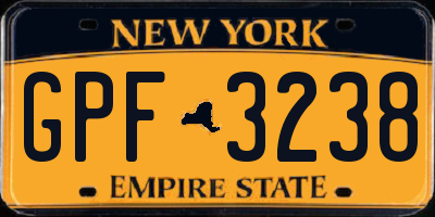NY license plate GPF3238