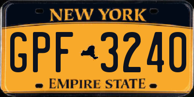 NY license plate GPF3240