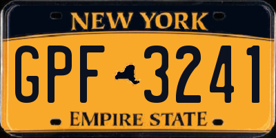 NY license plate GPF3241