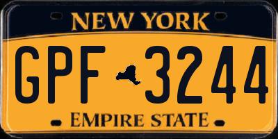 NY license plate GPF3244
