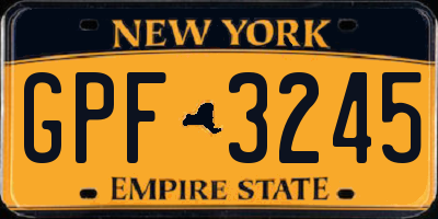 NY license plate GPF3245