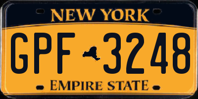 NY license plate GPF3248
