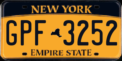 NY license plate GPF3252