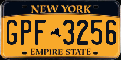 NY license plate GPF3256