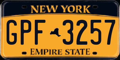 NY license plate GPF3257