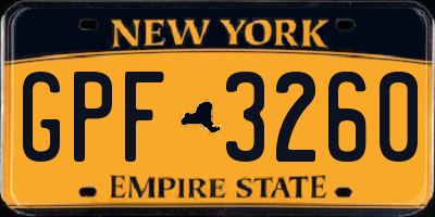 NY license plate GPF3260