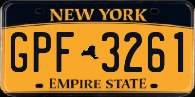 NY license plate GPF3261