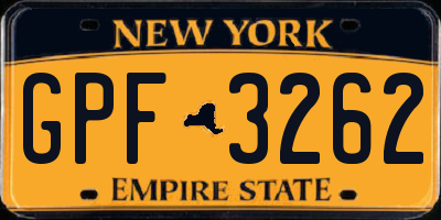NY license plate GPF3262