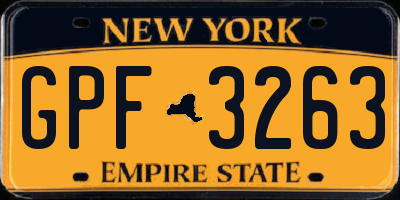 NY license plate GPF3263