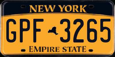 NY license plate GPF3265