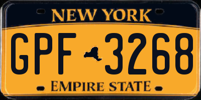 NY license plate GPF3268