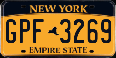 NY license plate GPF3269