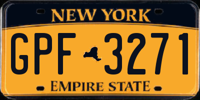 NY license plate GPF3271