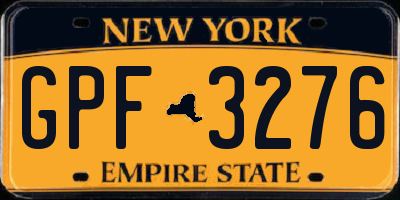NY license plate GPF3276