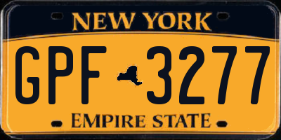 NY license plate GPF3277
