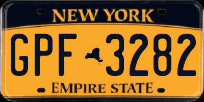 NY license plate GPF3282