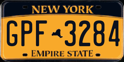 NY license plate GPF3284