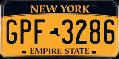 NY license plate GPF3286