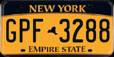 NY license plate GPF3288