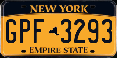 NY license plate GPF3293