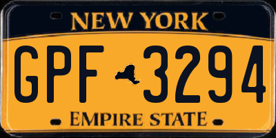 NY license plate GPF3294
