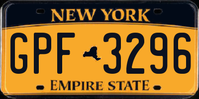 NY license plate GPF3296