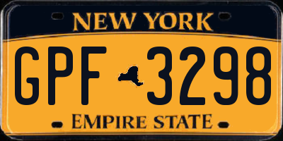 NY license plate GPF3298