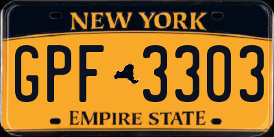 NY license plate GPF3303
