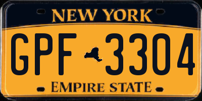 NY license plate GPF3304