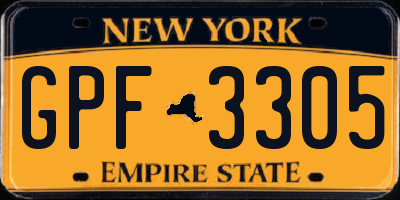 NY license plate GPF3305